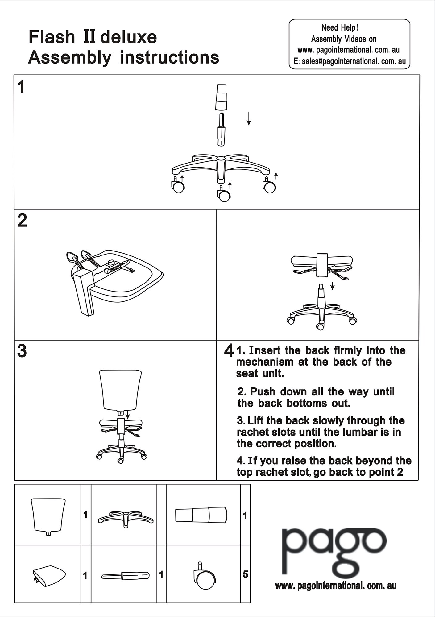 Pago Chair Assembly Instructions